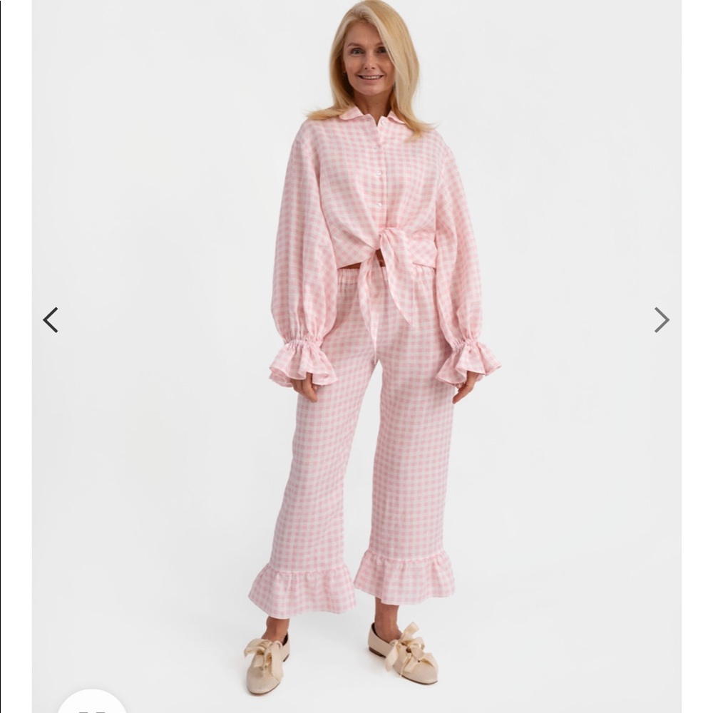 ✨Clean out✨ Sleeper Rumba Linen Lounge Suit in Pink Vichy